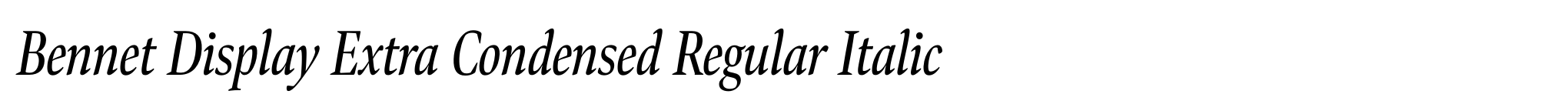 Bennet Display Extra Condensed Regular Italic image